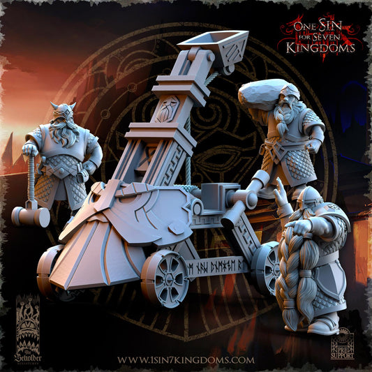 Dwarven Kingdoms Catapult | The Beholder Miniatures | Compatible with D&D/AoS | Fantasy | Tabletop RPG