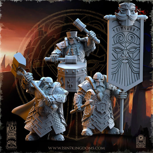 Dwarven Kingdoms Iron Heads Command Unit | The Beholder Miniatures | Compatible with D&D/AoS | Fantasy | Tabletop RPG