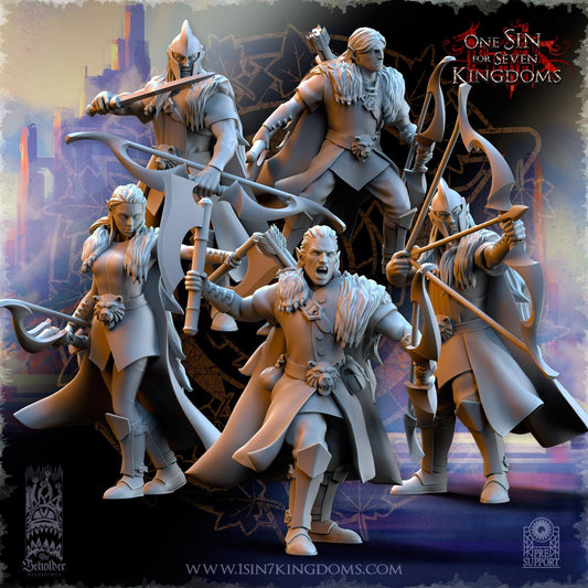 Silvermoor Elves Woodmen Unit | The Beholder Miniatures | Compatible with D&D/AoS | Fantasy | Tabletop RPG