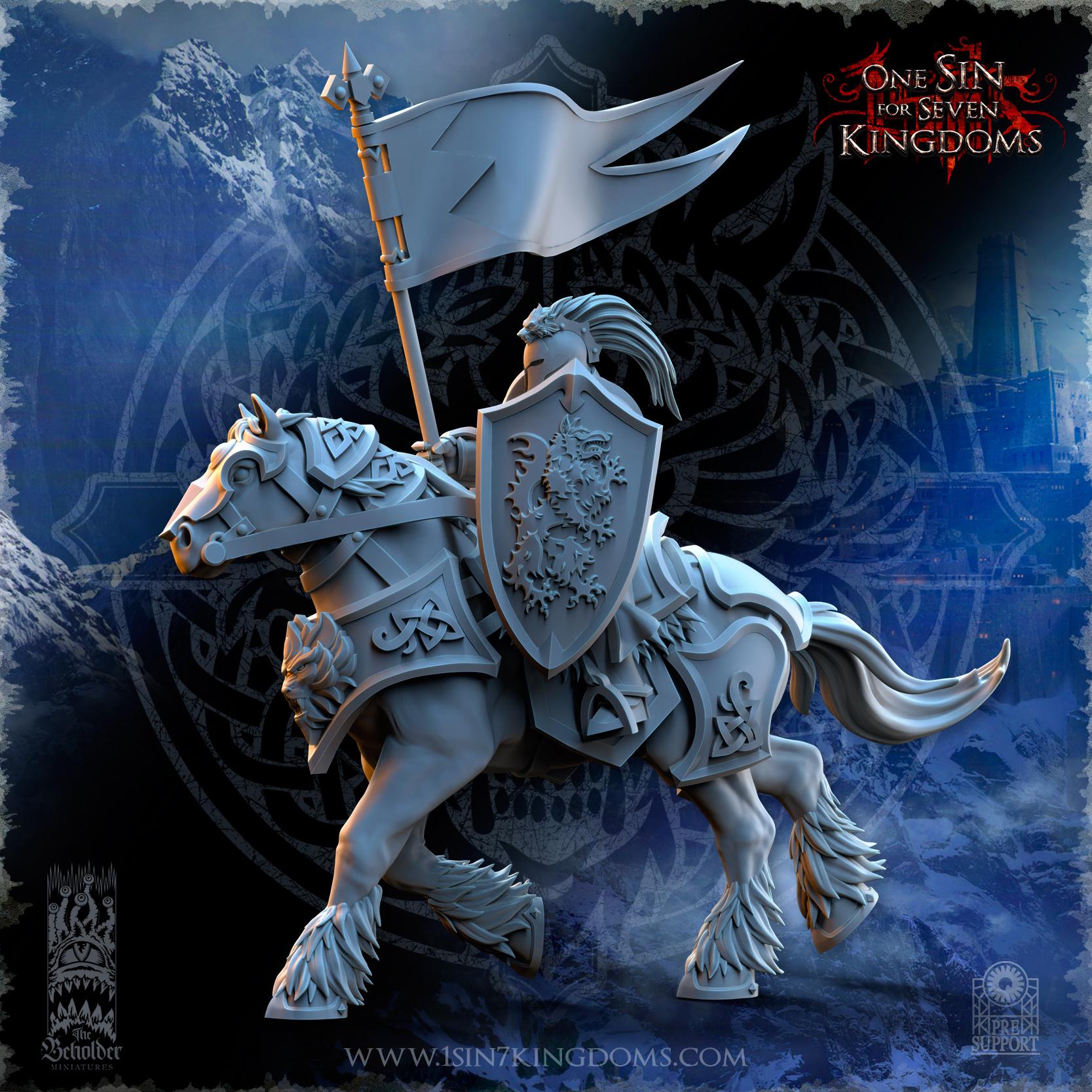 StormWolves Knight Command | The Beholder Miniatures | Compatible with D&D/AoS | Fantasy | Tabletop RPG