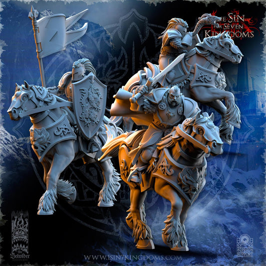 StormWolves Knight Command | The Beholder Miniatures | Compatible with D&D/AoS | Fantasy | Tabletop RPG