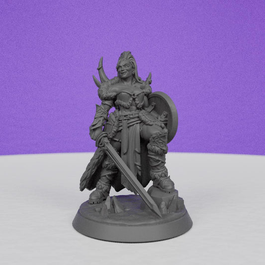 Mrs Claus Christmas Warrior | Miniatures Blueprint | Compatible with D&D/AoS | Fantasy