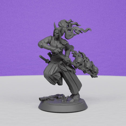 Taira Female Oni Samurai | Miniatures Blueprint | Compatible with D&D/AoS | Fantasy