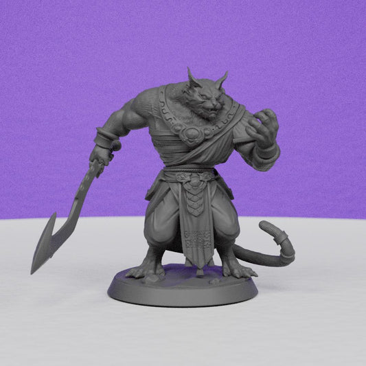 Xindyl The Tabaxi Desert Hunter | Miniatures Blueprint | Compatible with D&D/AoS | Fantasy