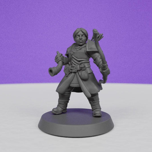Female Dwarf Horn Blower | Galaad Miniatures | Compatible with D&D/AoS | Fantasy