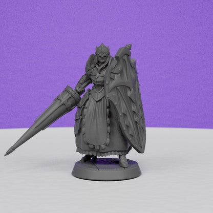 Maid Knight | Miniatures Blueprint | Compatible with D&D/AoS | Fantasy