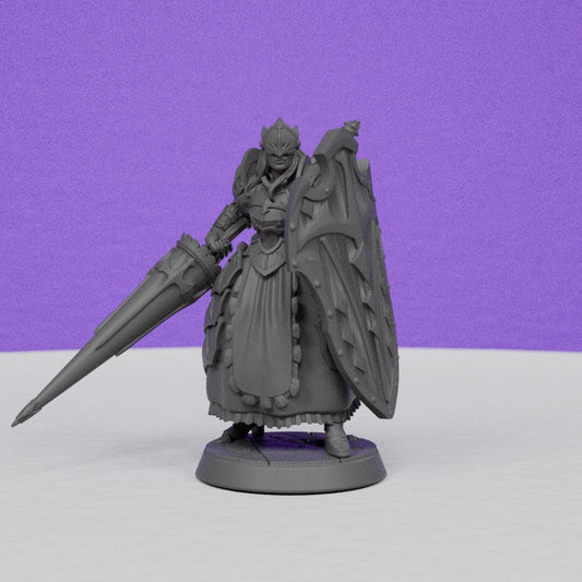 Maid Knight | Miniatures Blueprint | Compatible with D&D/AoS | Fantasy