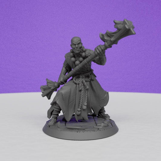 Burned Monk | Miniatures Blueprint | Compatible with D&D/AoS | Fantasy