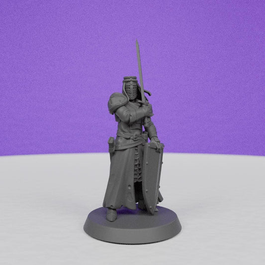 Knight Templar back from War | Galaad Miniatures | Compatible with D&D/AoS | Fantasy | Tabletop RPG