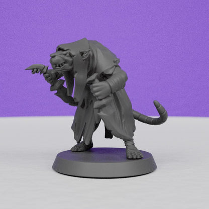 Ratfolk Rogue | Galaad Miniatures | Compatible with D&D/AoS | Fantasy | Tabletop RPG