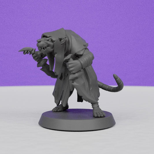 Ratfolk Rogue | Galaad Miniatures | Compatible with D&D/AoS | Fantasy | Tabletop RPG