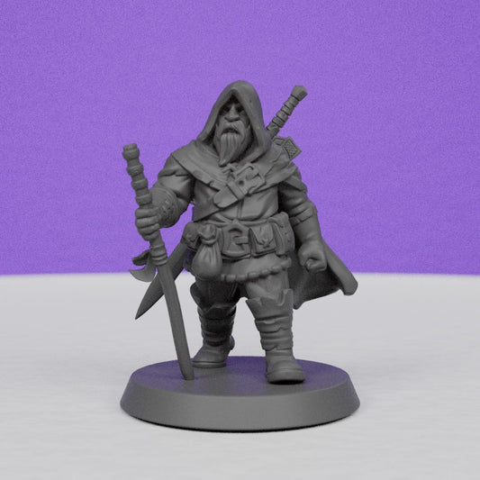 Dwarf Warrior Trader | Galaad Miniatures | Compatible with D&D/AoS | Fantasy