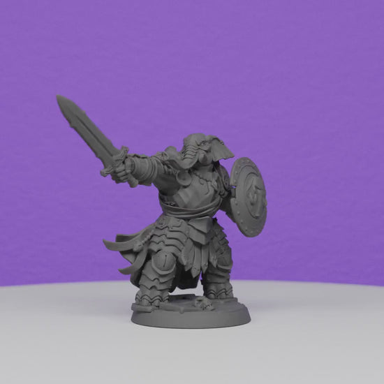 Ivory Sentinel with Broadsword and Buckler Shield | Artisan Guild Miniatures | Compatible with D&D/AoS | Fantasy | Tabletop RPG