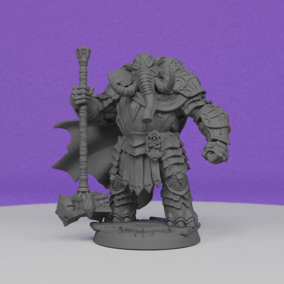 Ivory Sentinel Luxor Bulwark with Helmet | Artisan Guild Miniatures | Compatible with D&D/AoS | Fantasy | Tabletop RPG