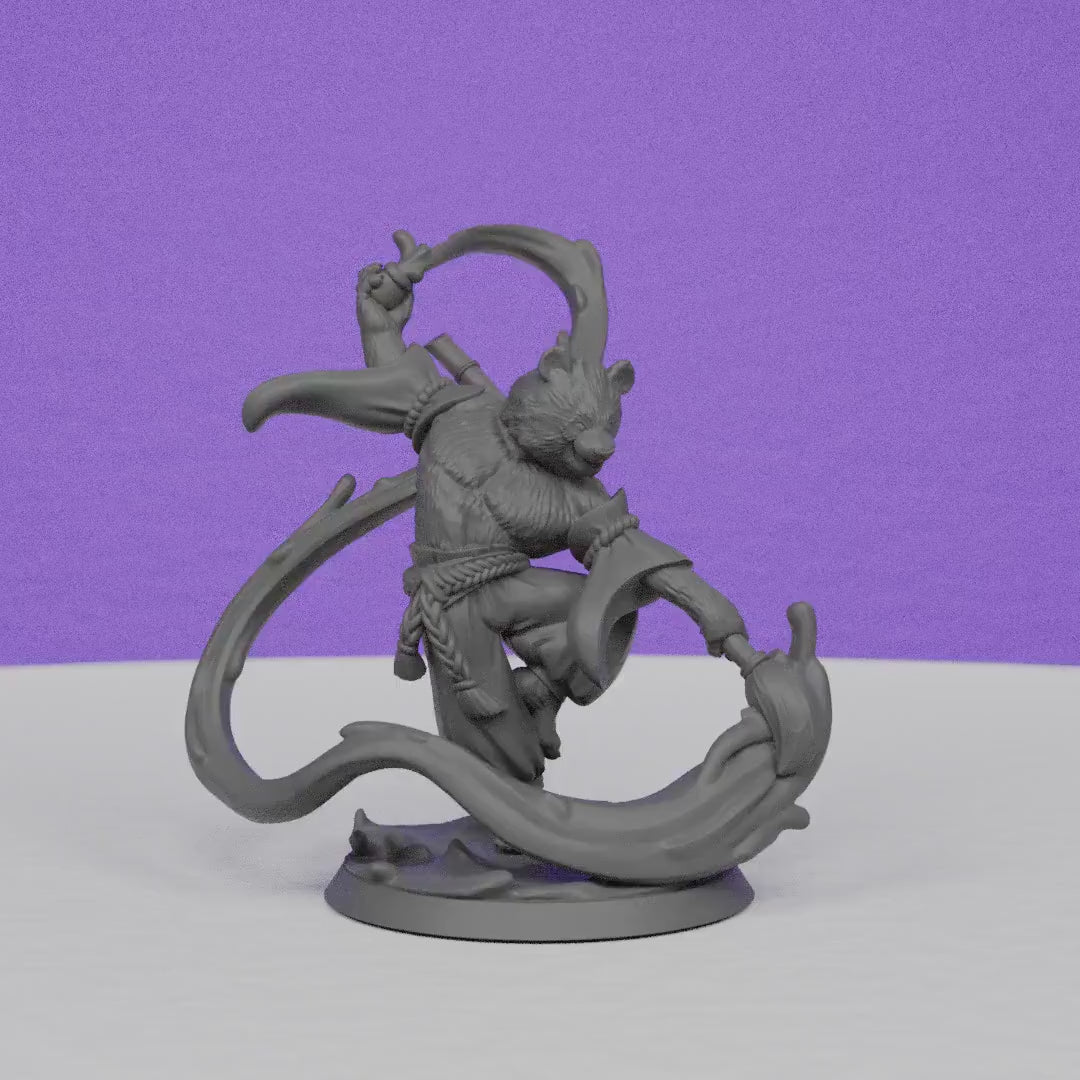 Panda Ink Mage | Miniatures Blueprint | Compatible with D&D/AoS | Fantasy