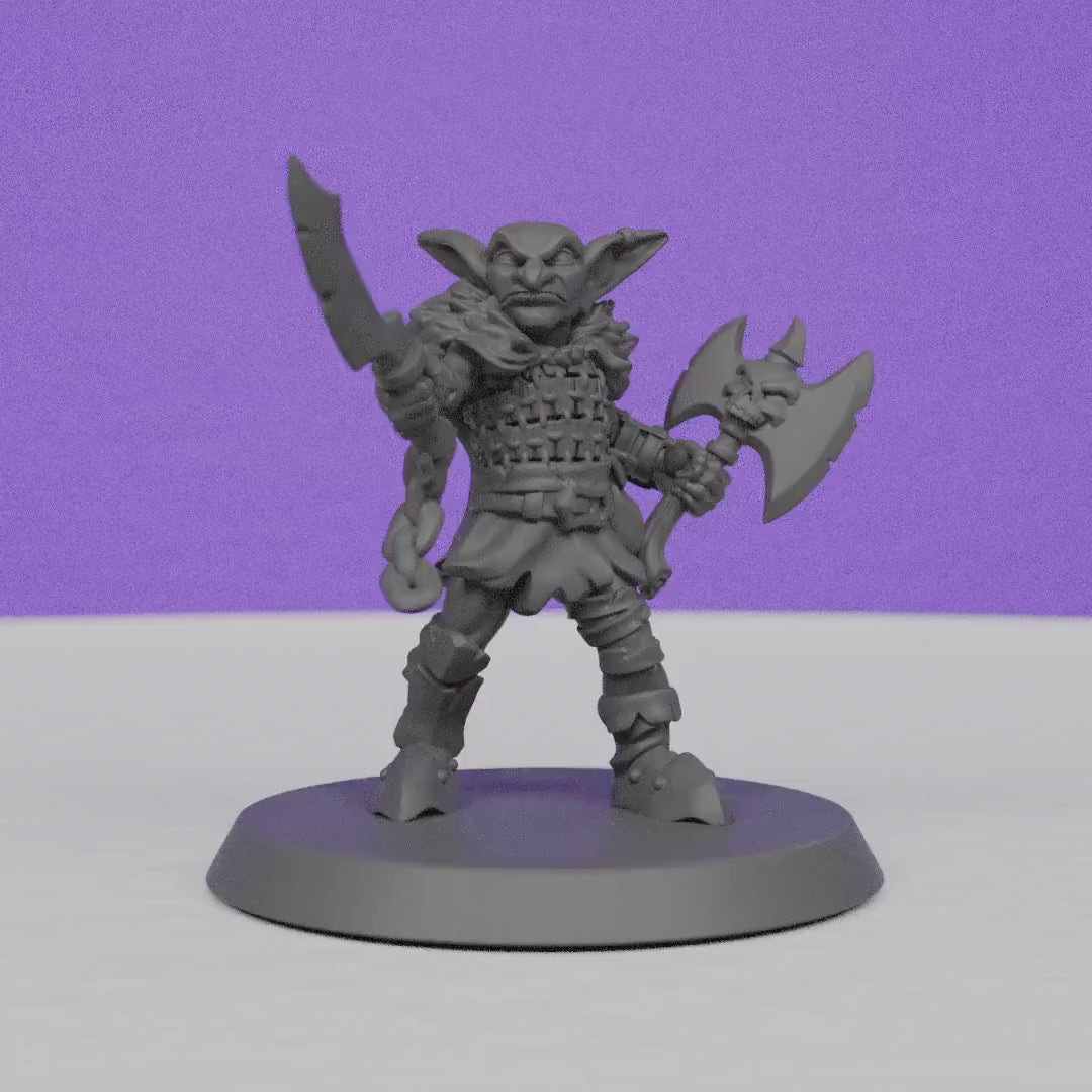 Goblin Gladiator | Galaad Miniatures | Compatible with D&D/AoS | Fantasy | Tabletop RPG