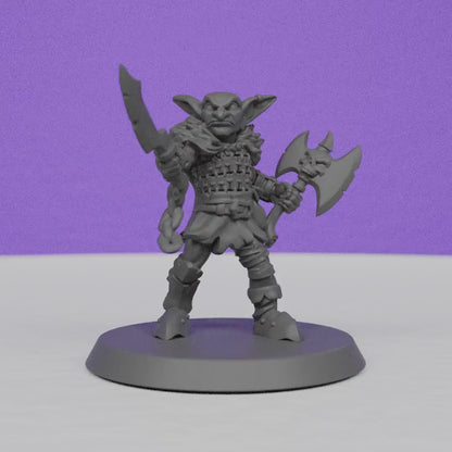 Goblin Gladiator | Galaad Miniatures | Compatible with D&D/AoS | Fantasy | Tabletop RPG
