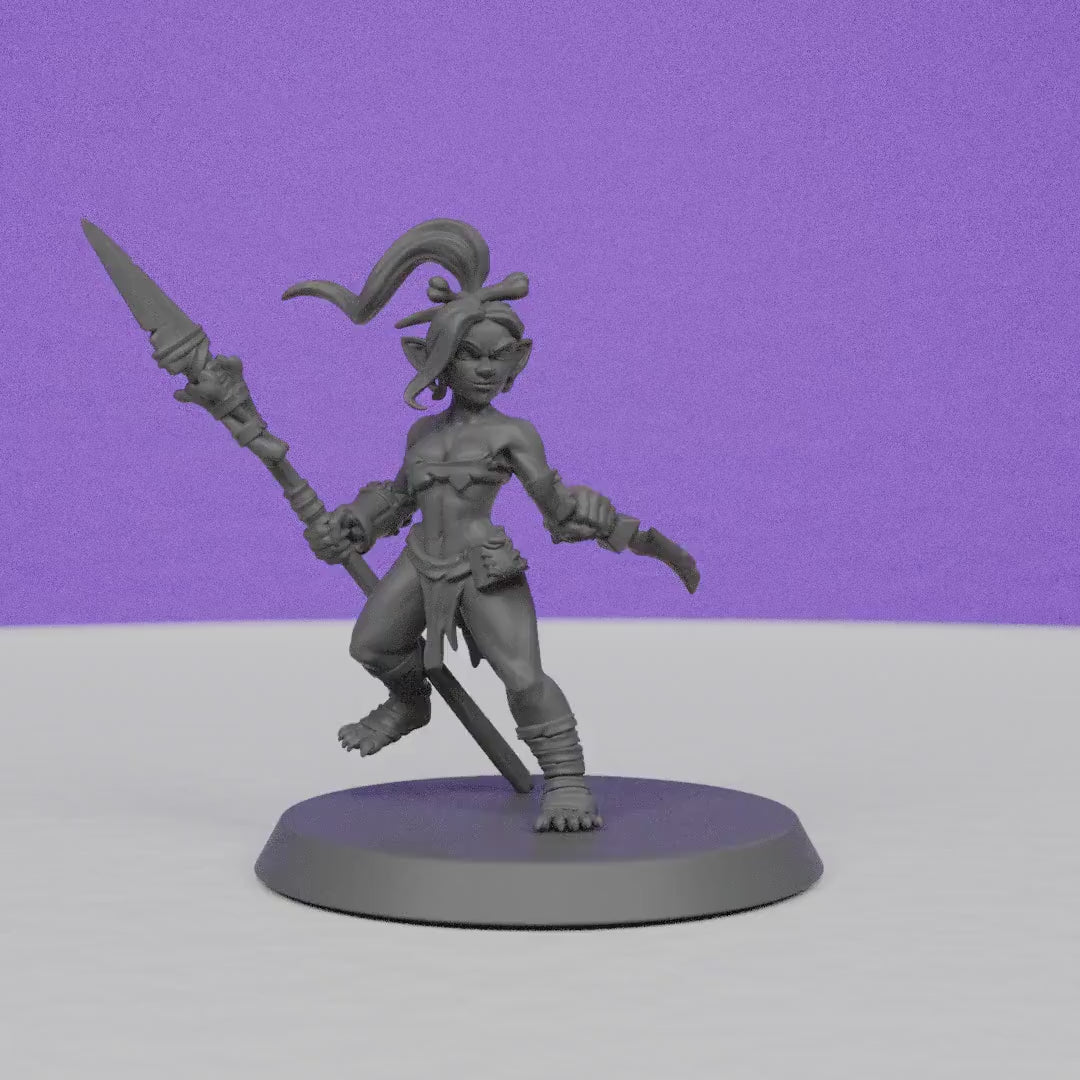 Female Goblin Fighter | Galaad Miniatures | Compatible with D&D/AoS | Fantasy | Tabletop RPG