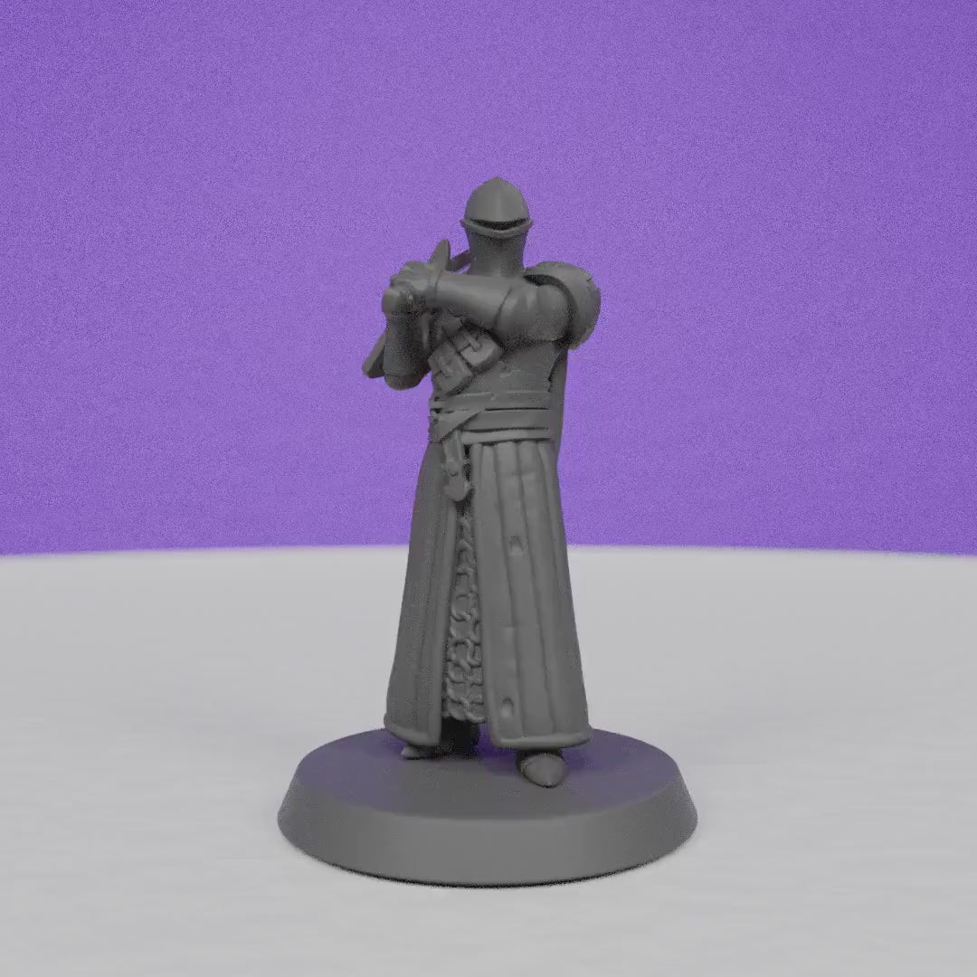 Knight back from War | Galaad Miniatures | Compatible with D&D/AoS | Fantasy | Tabletop RPG