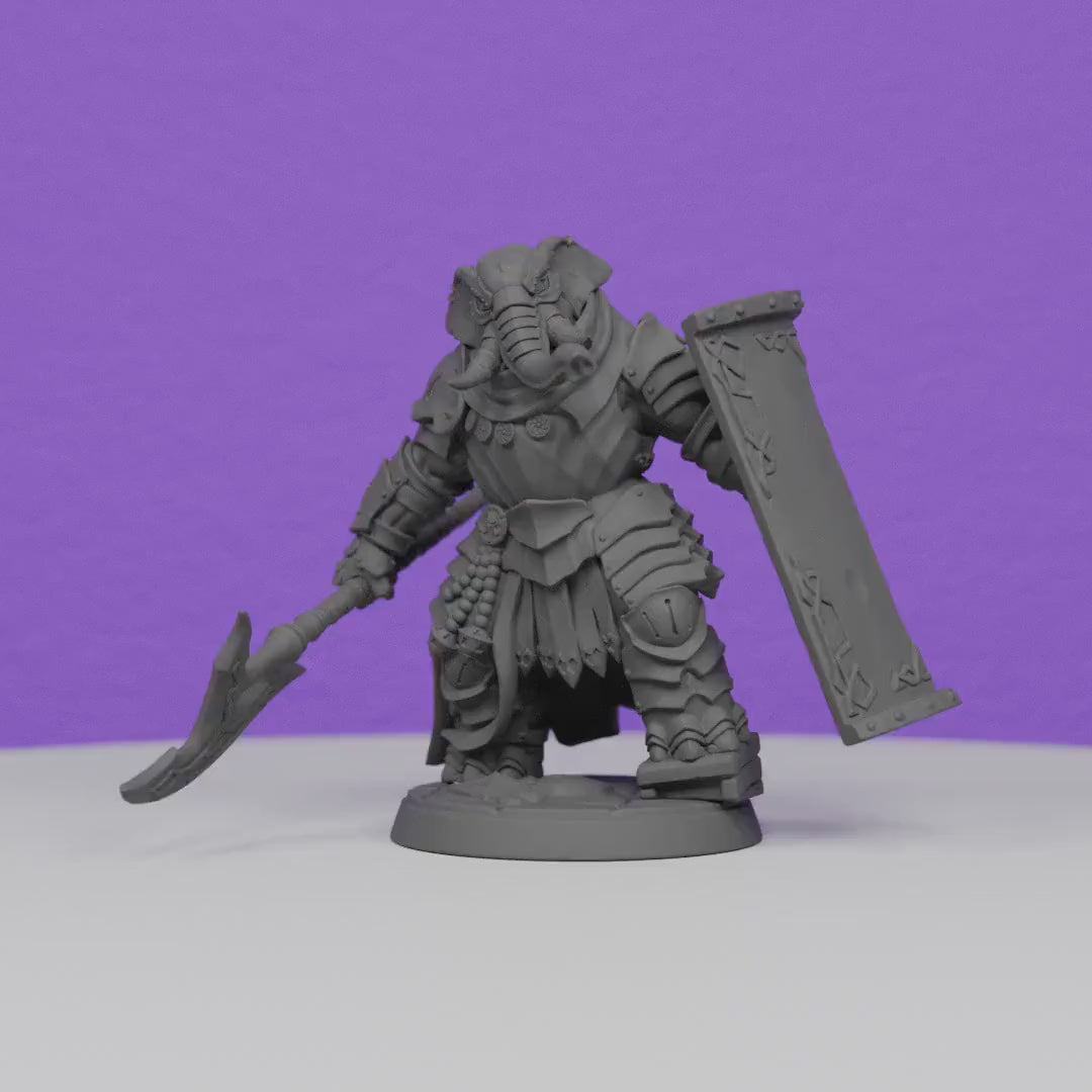 Ivory Sentinel with Halberd and Shield | Artisan Guild Miniatures | Compatible with D&D/AoS | Fantasy | Tabletop RPG