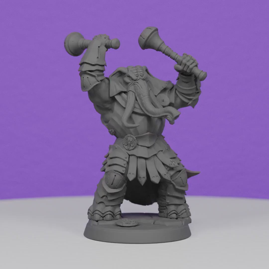 Ivory Sentinel with Dual Maces | Artisan Guild Miniatures | Compatible with D&D/AoS | Fantasy | Tabletop RPG