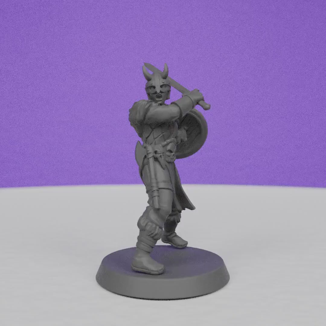 Female Norse Warrior | Galaad Miniatures | Compatible with D&D/AoS | Fantasy | Tabletop RPG