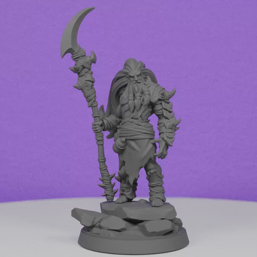 Barbarian Warlord | Lord of War Miniatures | Compatible with D&D/AoS | Fantasy | Tabletop RPG