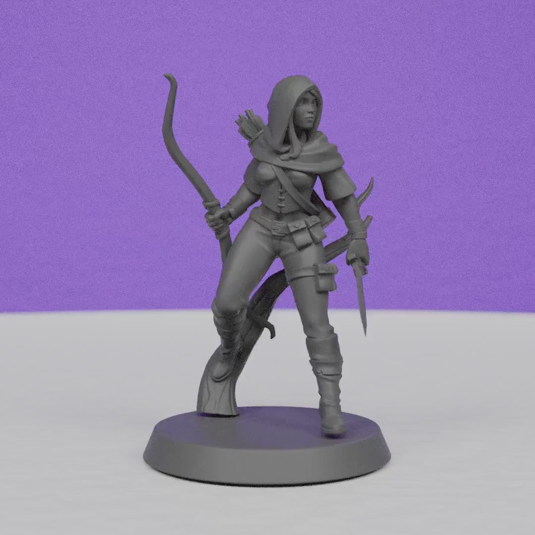 Female Forest Ranger | Galaad Miniatures | Compatible with D&D/AoS | Fantasy | Tabletop RPG