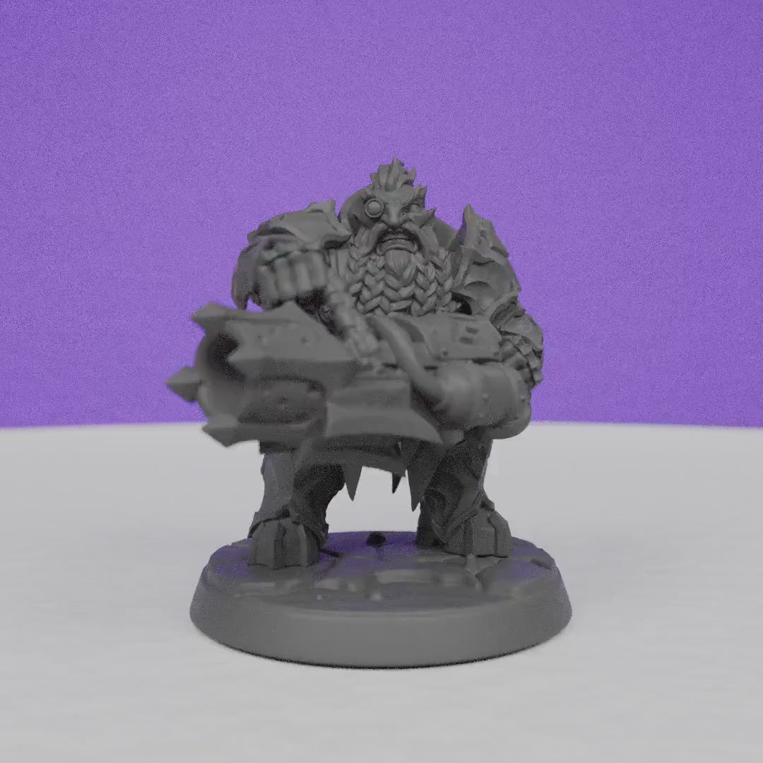 Magma forged Dwarf Dumlok | Artisan Guild Miniatures | Compatible with D&D/AoS | Fantasy | Tabletop RPG