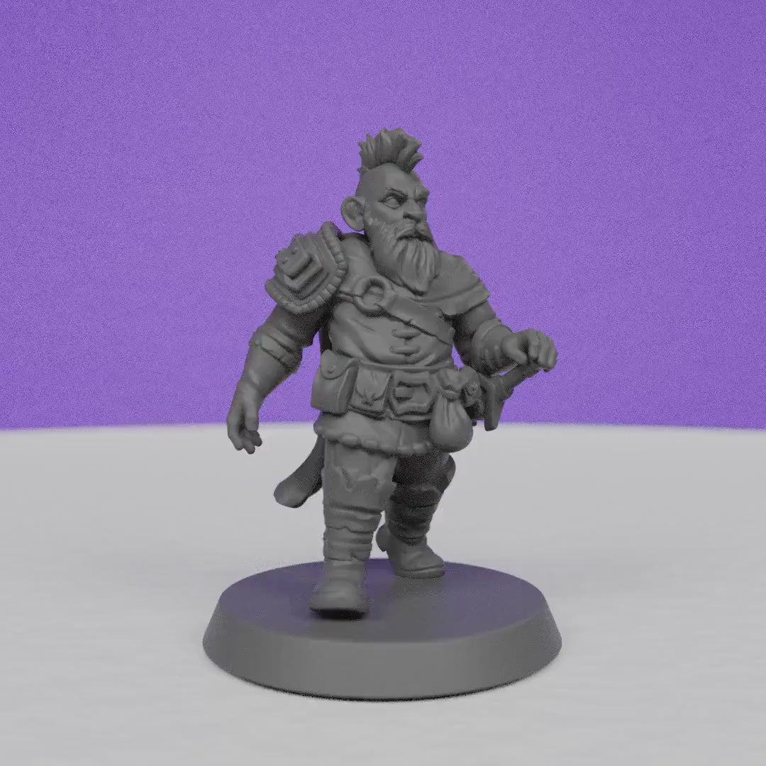 Dwarf Warrior Trader | Galaad Miniatures | Compatible with D&D/AoS | Fantasy