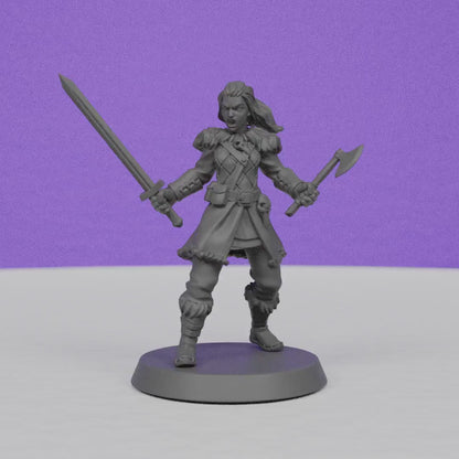 Female Norse Warrior | Galaad Miniatures | Compatible with D&D/AoS | Fantasy | Tabletop RPG