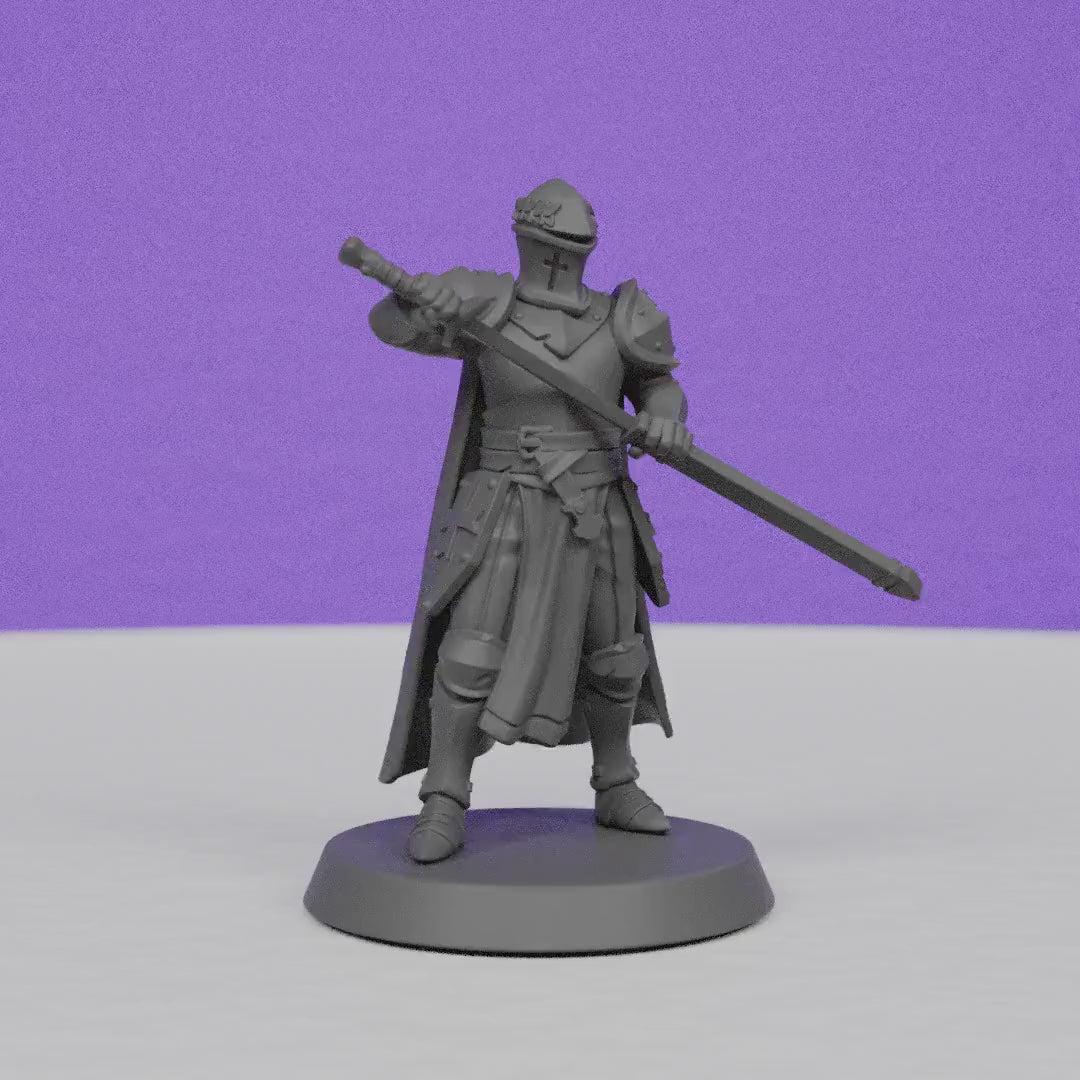 Knight back from War | Galaad Miniatures | Compatible with D&D/AoS | Fantasy | Tabletop RPG