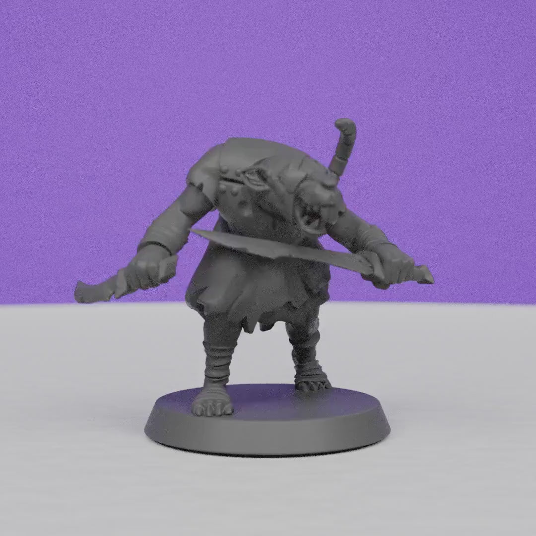 Ratfolk Warrior | Galaad Miniatures | Compatible with D&D/AoS | Fantasy | Tabletop RPG