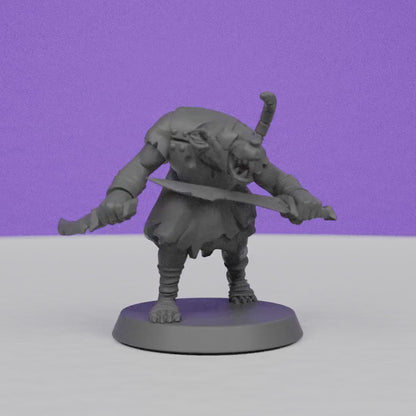 Ratfolk Warrior | Galaad Miniatures | Compatible with D&D/AoS | Fantasy | Tabletop RPG