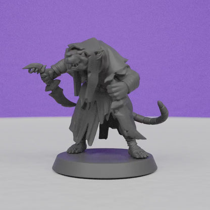 Ratfolk Rogue | Galaad Miniatures | Compatible with D&D/AoS | Fantasy | Tabletop RPG
