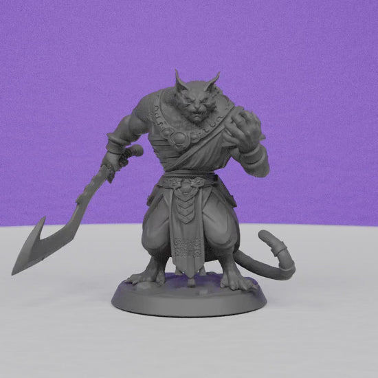 Xindyl The Tabaxi Desert Hunter | Miniatures Blueprint | Compatible with D&D/AoS | Fantasy