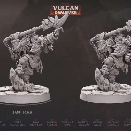 Dwarf Magma Admiral Miniature | CastnPlay | Compatible with D&D/AoS | Fantasy