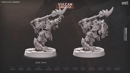 Dwarf Magma Admiral Miniature | CastnPlay | Compatible with D&D/AoS | Fantasy