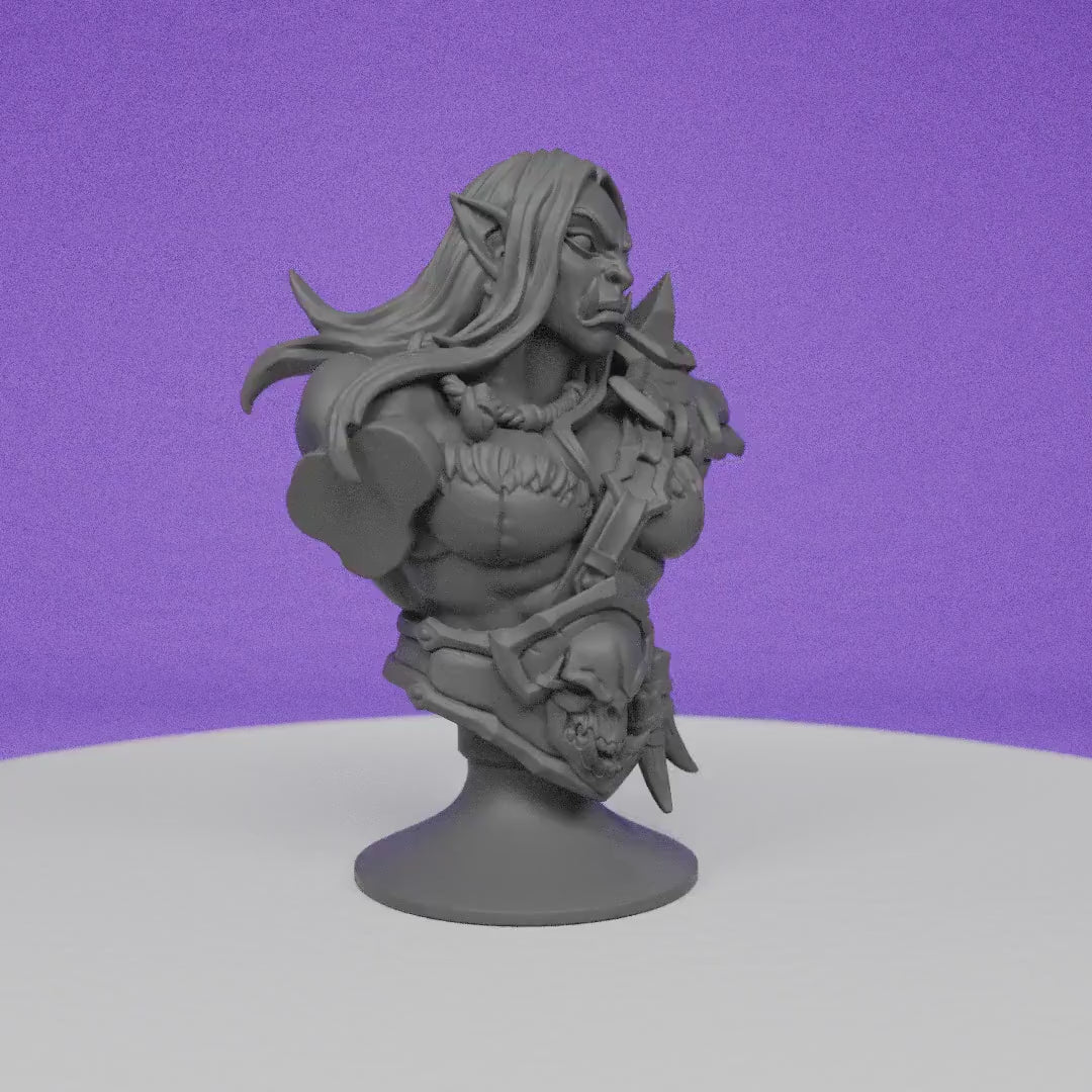 Blackcrag Orc Female Bust | Artisan Guild | Compatible with D&D/AoS | Fantasy