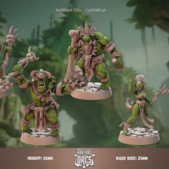 Ork Blood Shaman | CastnPlay Miniatures | Compatible with D&D/AoS | Fantasy | Tabletop RPG