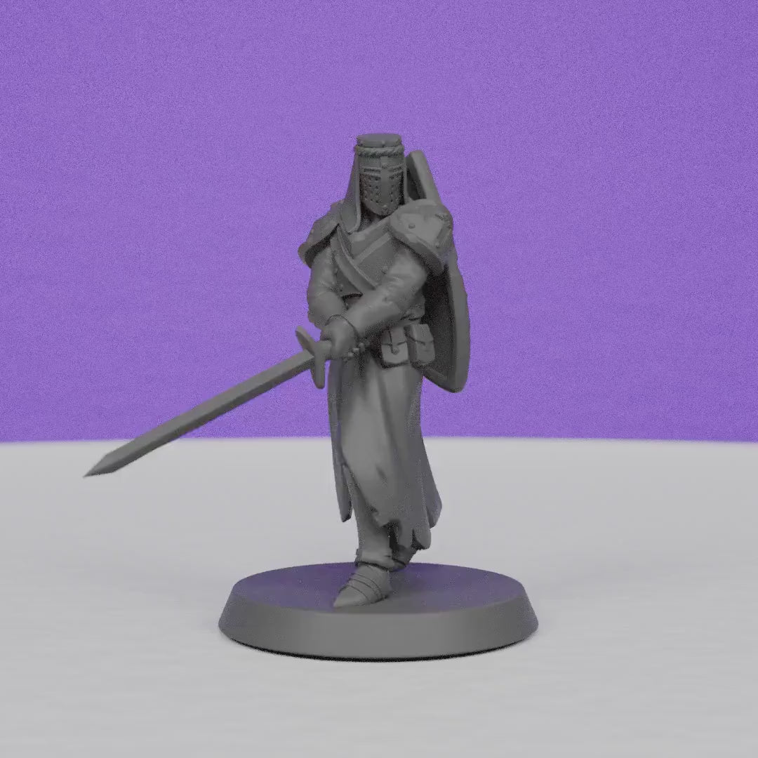 Knight Templar back from War | Galaad Miniatures | Compatible with D&D/AoS | Fantasy | Tabletop RPG