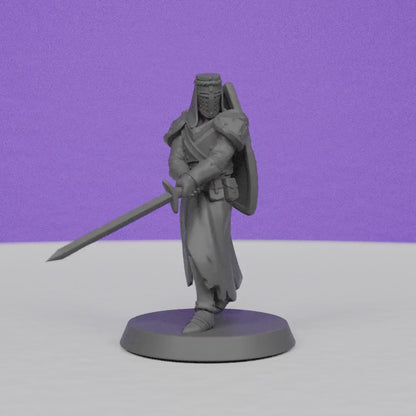 Knight Templar back from War | Galaad Miniatures | Compatible with D&D/AoS | Fantasy | Tabletop RPG