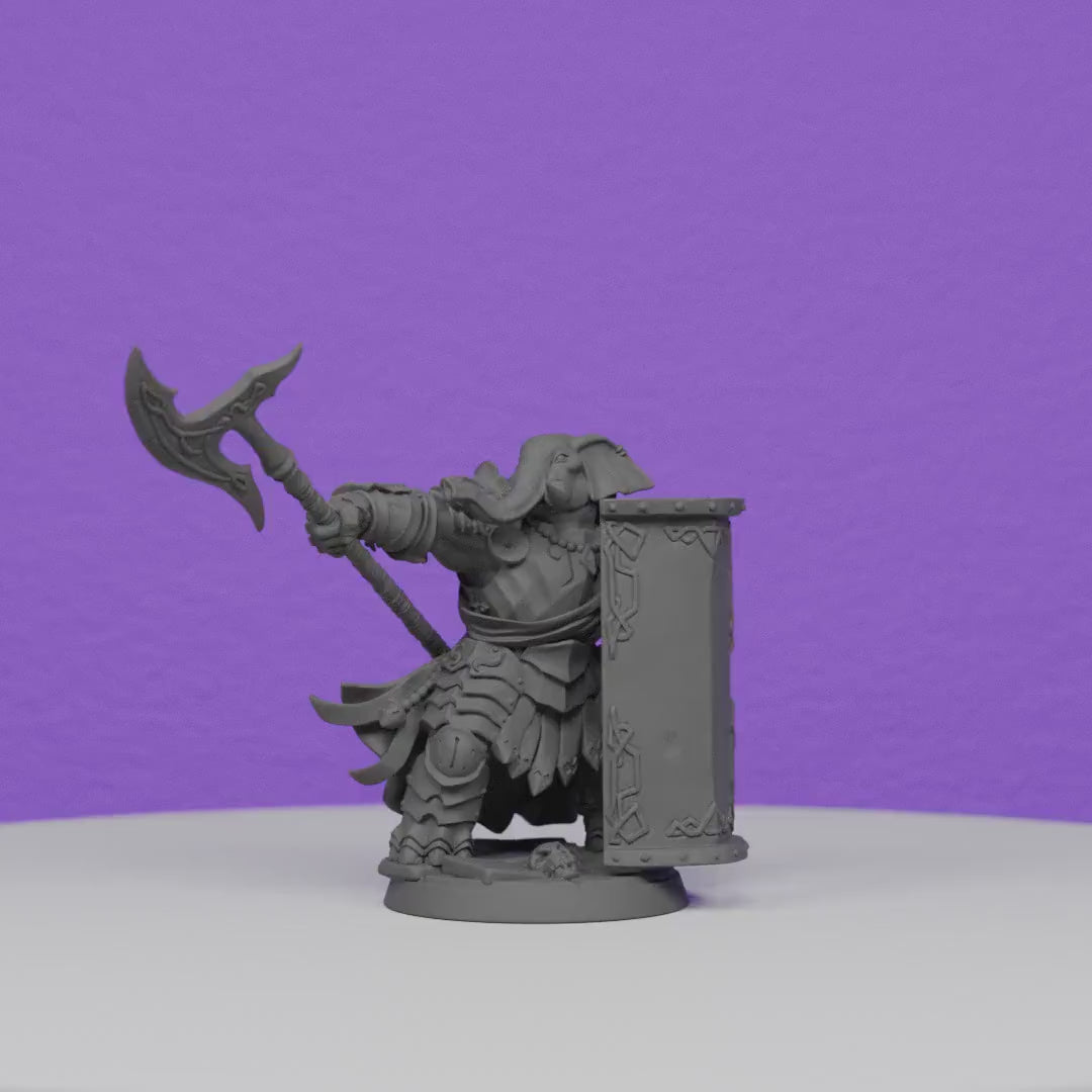 Ivory Sentinel with Halberd and Shield | Artisan Guild Miniatures | Compatible with D&D/AoS | Fantasy | Tabletop RPG