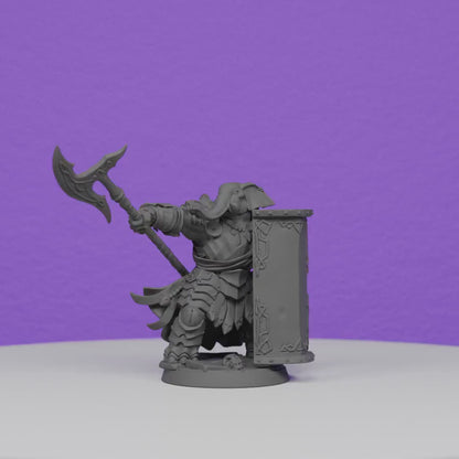 Ivory Sentinel with Halberd and Shield | Artisan Guild Miniatures | Compatible with D&D/AoS | Fantasy | Tabletop RPG
