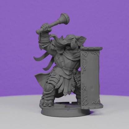 Ivory Sentinel with Mace and Shield | Artisan Guild Miniatures | Compatible with D&D/AoS | Fantasy | Tabletop RPG