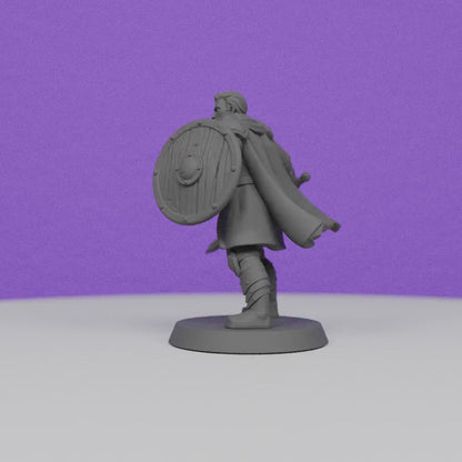 Human Male Knight Sword and Shield | Galaad Miniatures | Compatible with D&D/AoS | Fantasy | Tabletop RPG