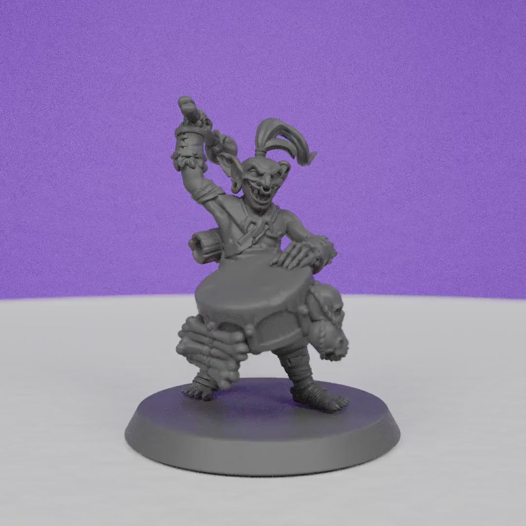 Goblin Drummer | Galaad Miniatures | Compatible with D&D/AoS | Fantasy | Tabletop RPG