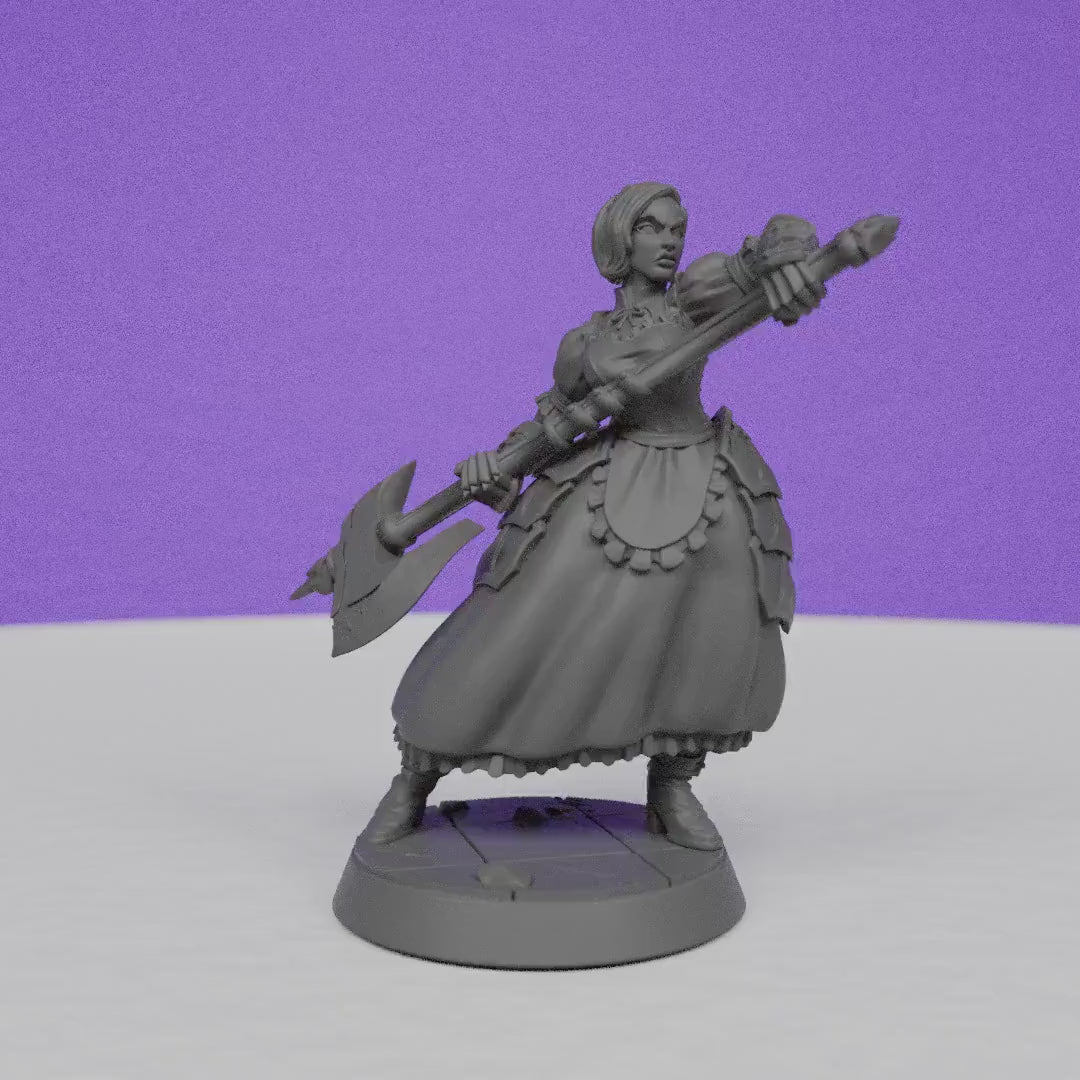Maid Knight | Miniatures Blueprint | Compatible with D&D/AoS | Fantasy
