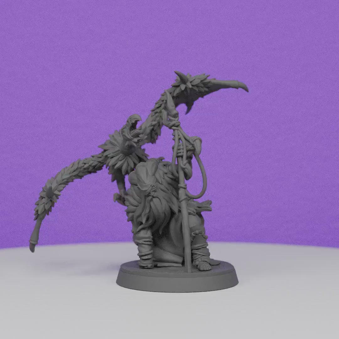 Barbarian Shaman Druid | Lord of War Miniatures | Compatible with D&D/AoS | Fantasy | Tabletop RPG