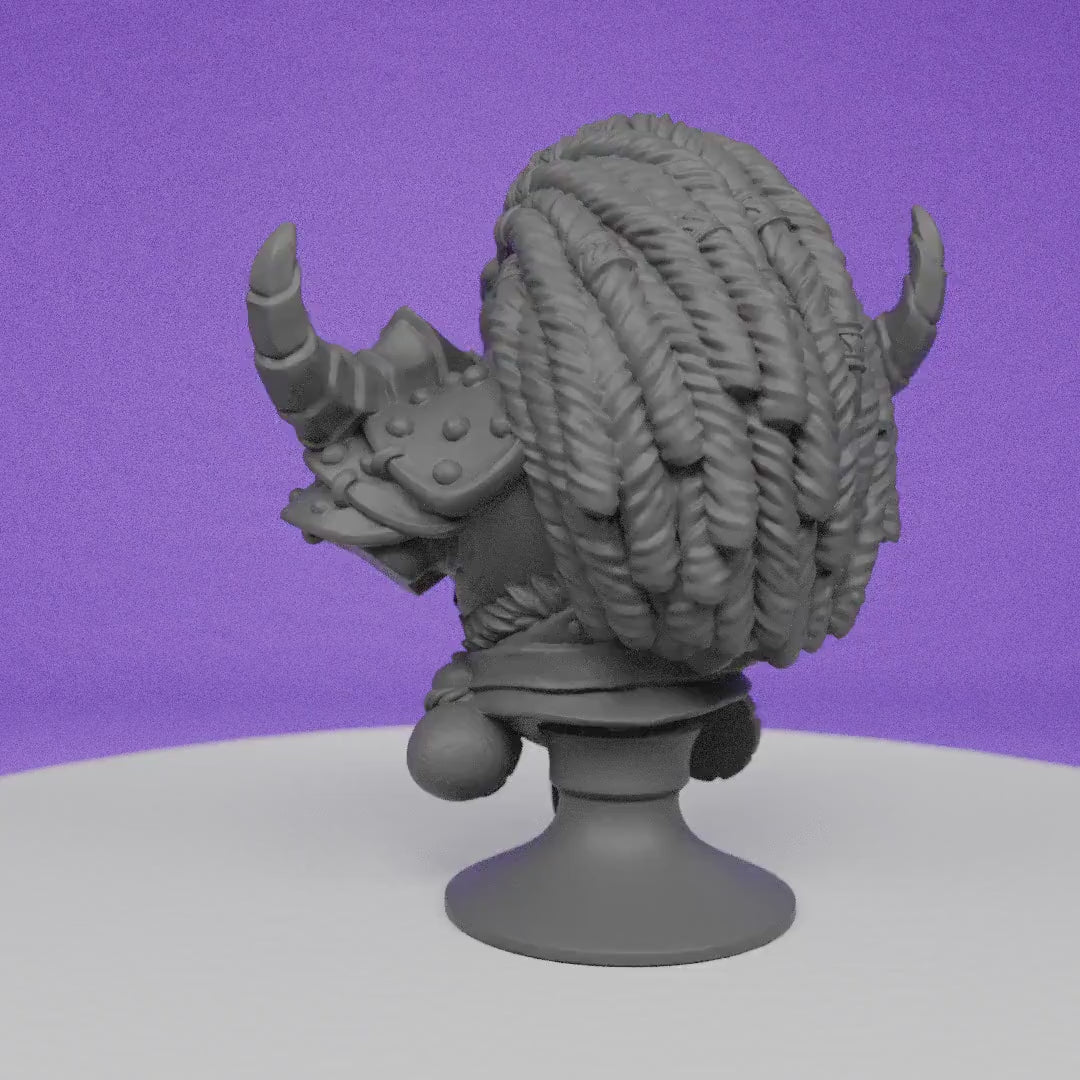 Female Orc Leader Khan Avarga Tomor Gar Bust | Artisan Guild | Compatible with D&D/AoS | Fantasy